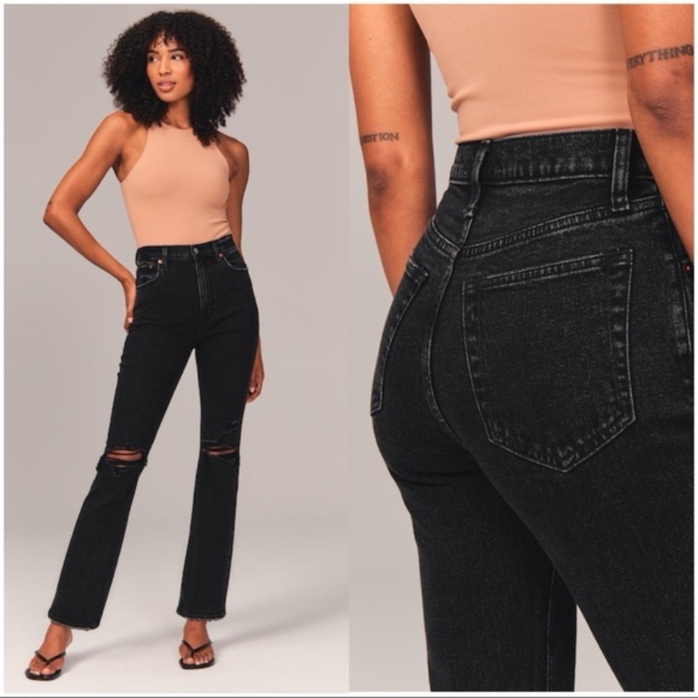 Abercrombie the ankle straight ultra high rise jeans
